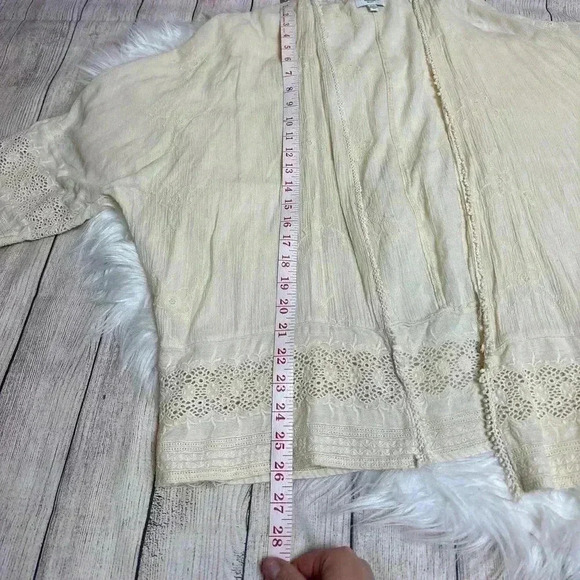 American Eagle Short Duster Boho Cover Up Cream Color Size M - Picture 8 of 8